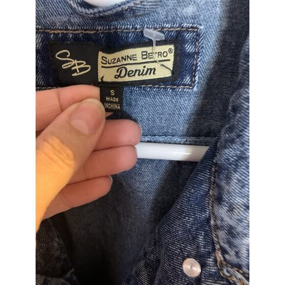 Suzanne Betro Denin Jacket Roses Going Out Romantic Sm - Picture 3 of 6